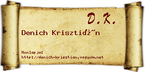 Denich Krisztián névjegykártya